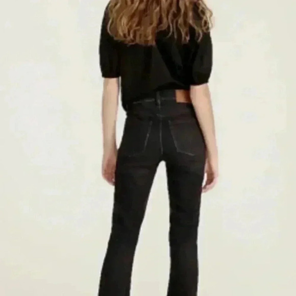 J Crew Billie Demi Boot Crop Dark Denim Jeans Button Fly 28 - Picture 7 of 7